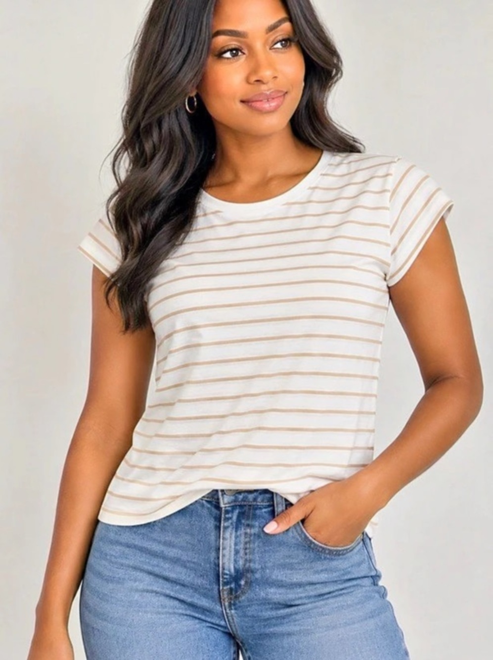 Universal Thread Cottagecore Striped Cotton Short Sleeve Tee XL